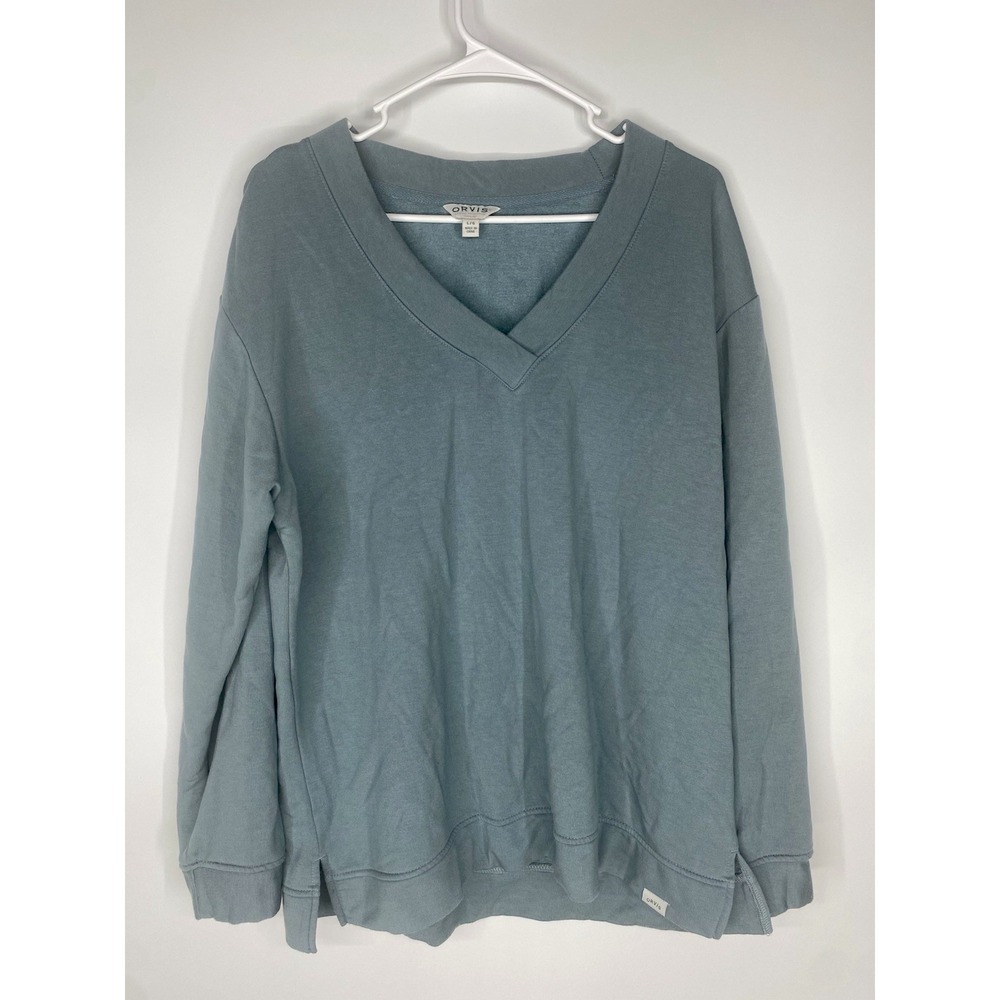 Orvis V Neck Dropped Shoulders Sweatshirt 1720418 (F23) Relaxed Fit Ladies Large